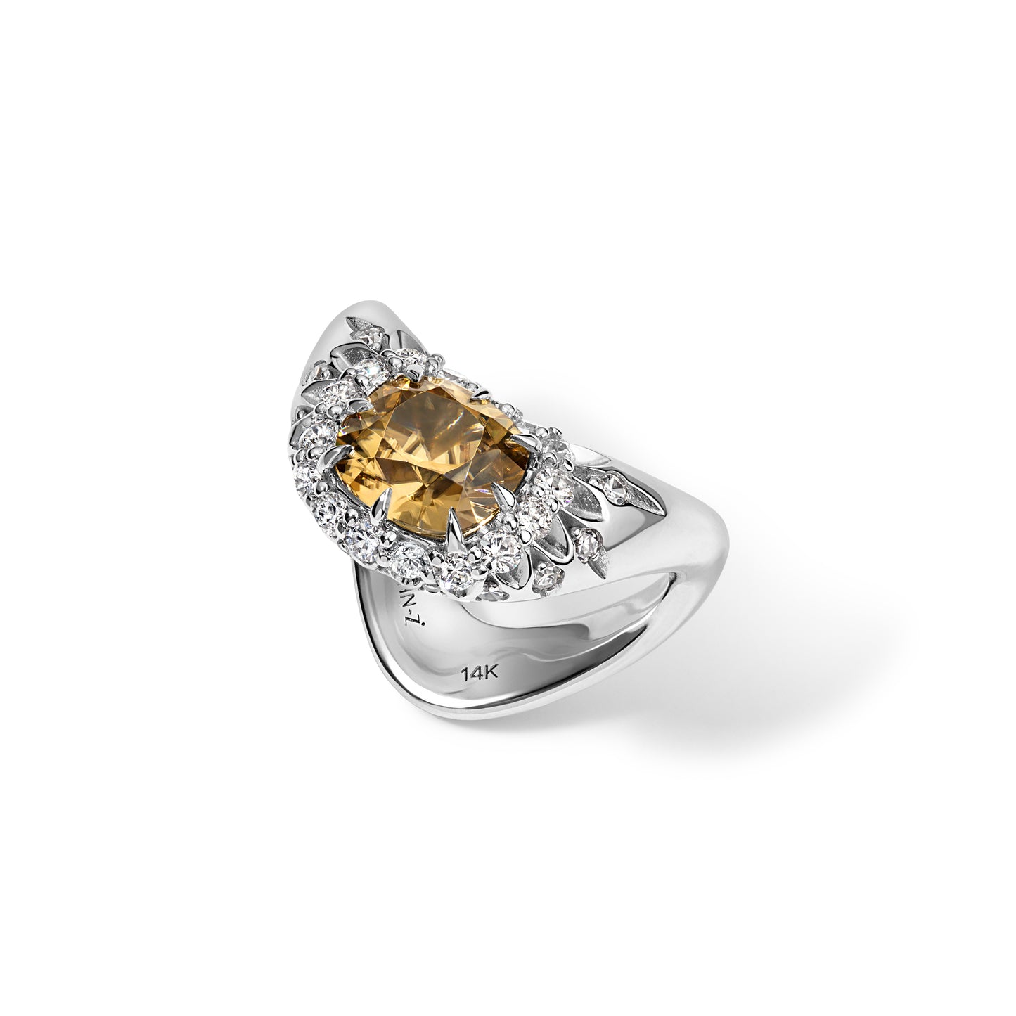 Big ZAHA Vintage Halo Cushion Burmese Zircon