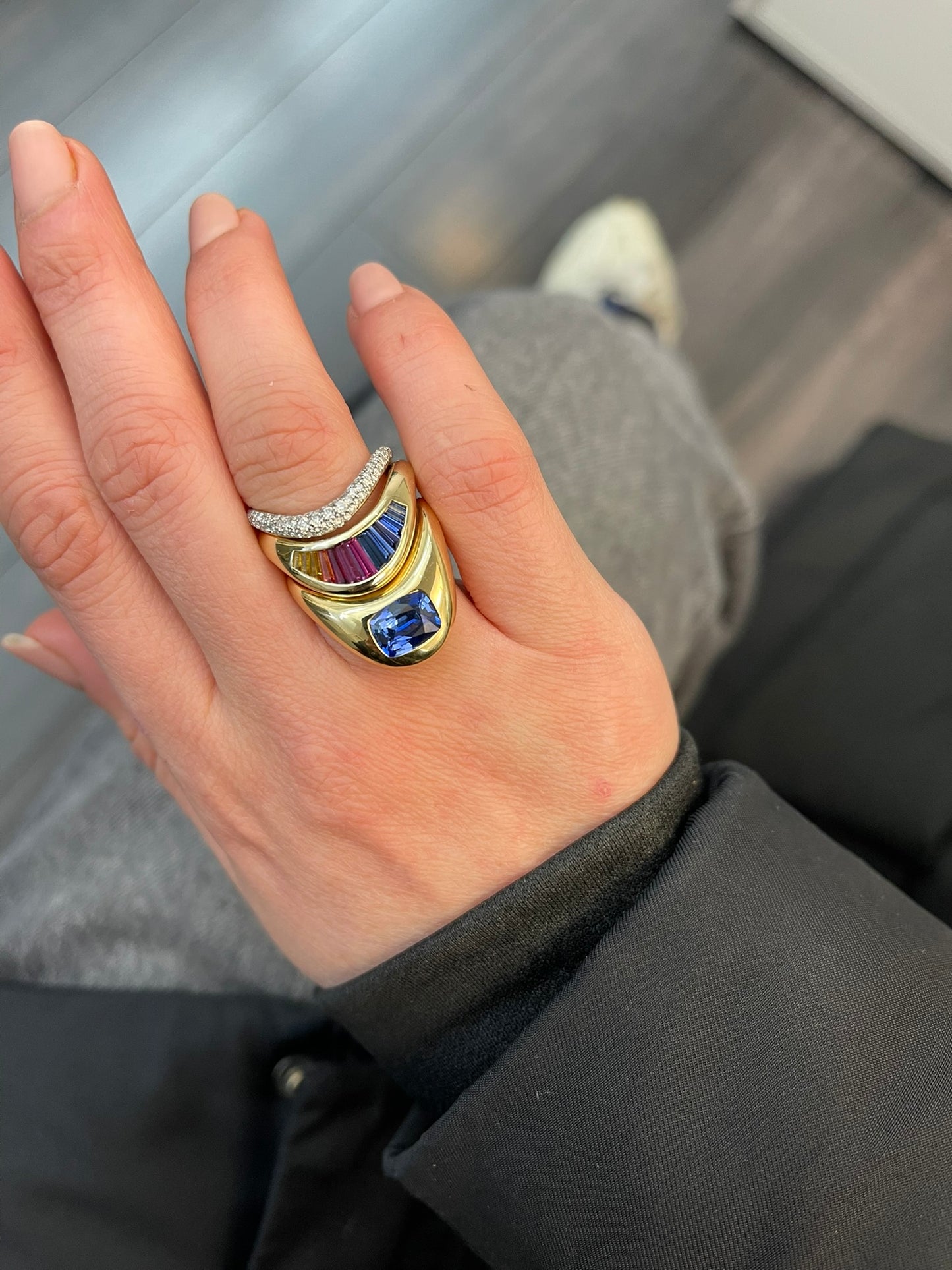 ZAHA Baguette Rainbow Sapphire