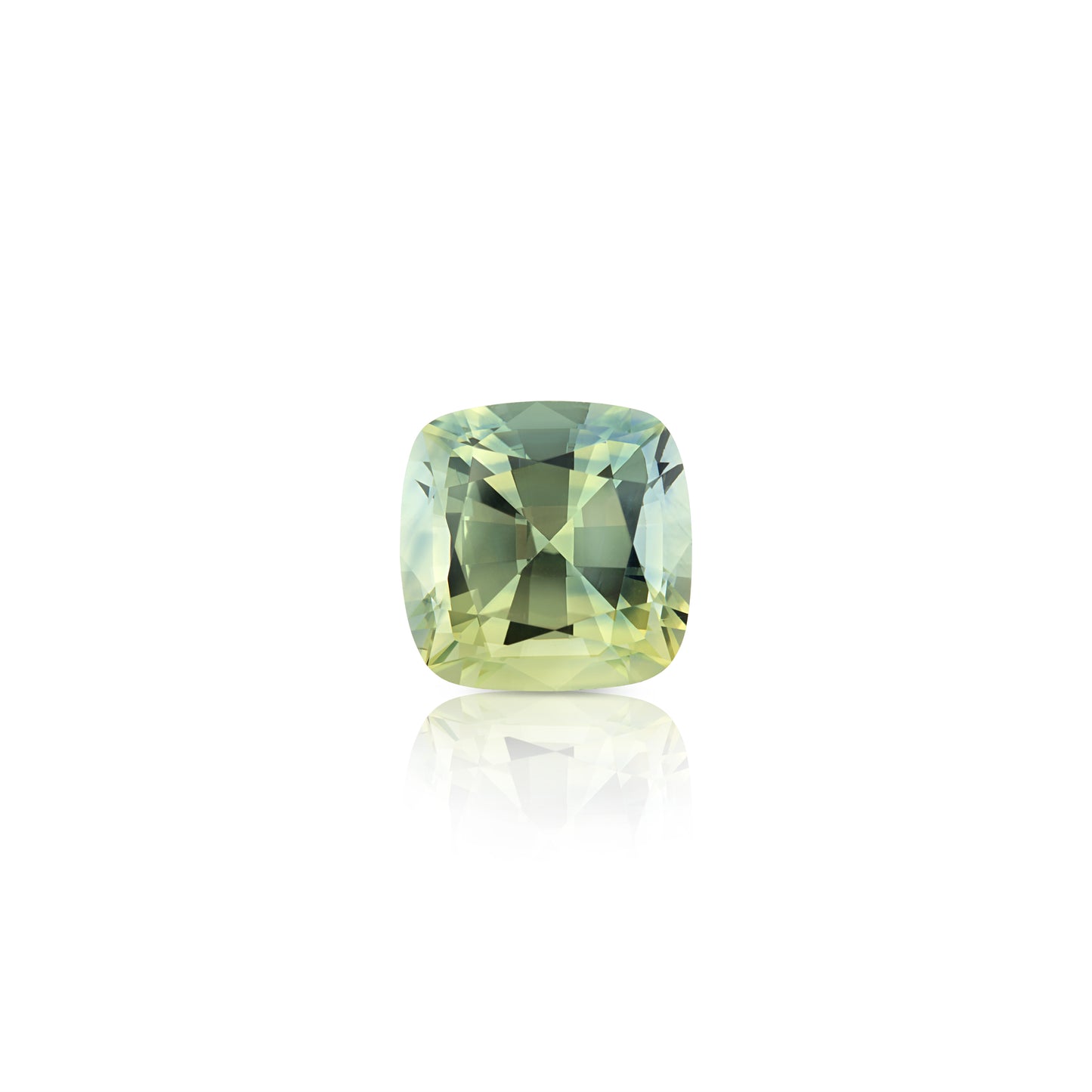 1.17 Carat Cushion Cut Green-Yellow Sapphire