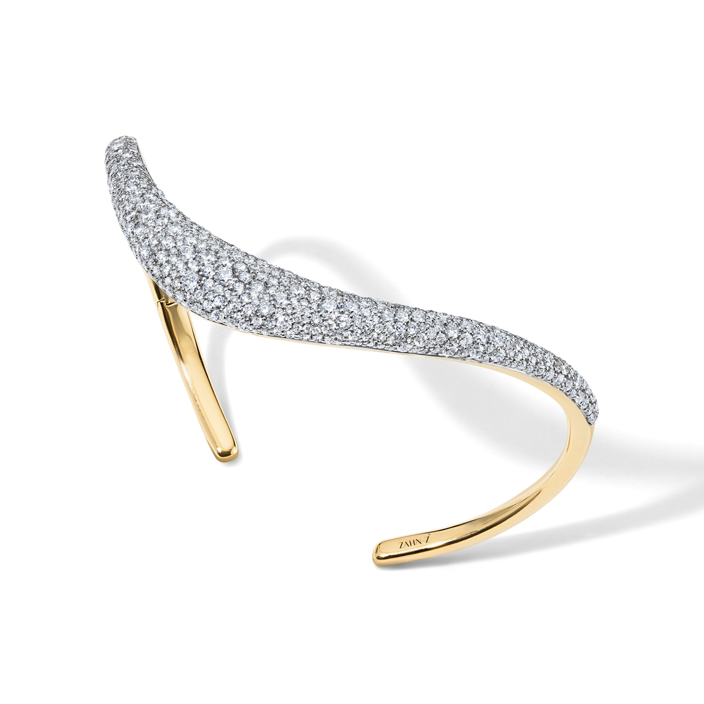 Petite ZAHA Snap Cuff Pavé White Diamonds