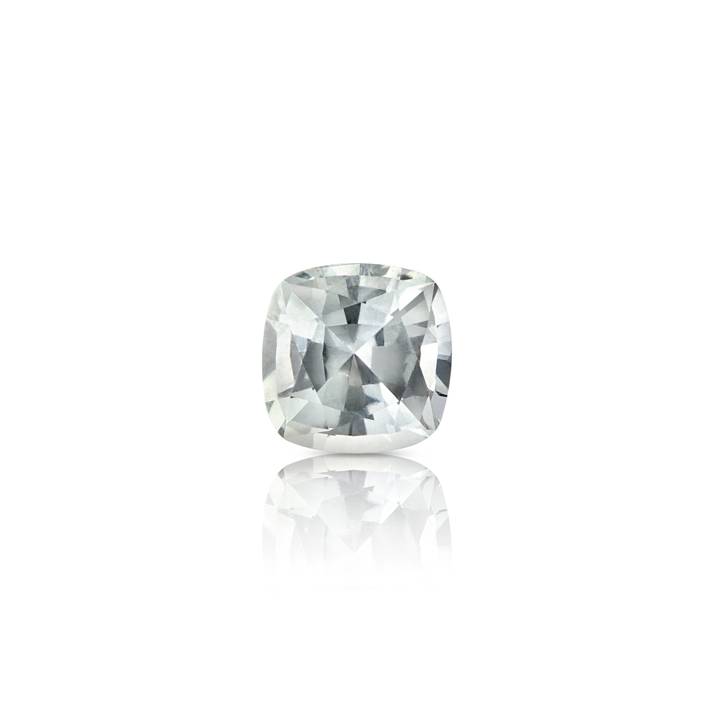 0.73 Carat Cushion Cut Light Green-Grey Sapphire