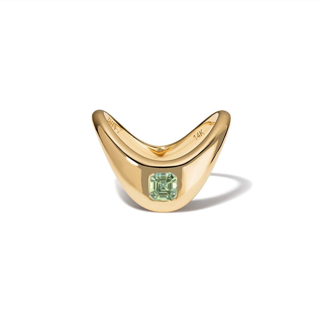 0.36 Carat Asscher Green Sapphire