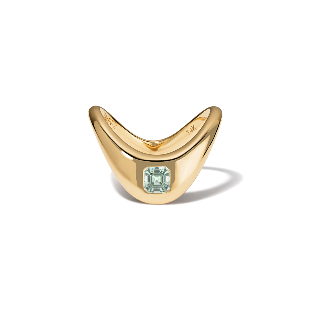 0.36 Carat Asscher Green Sapphire