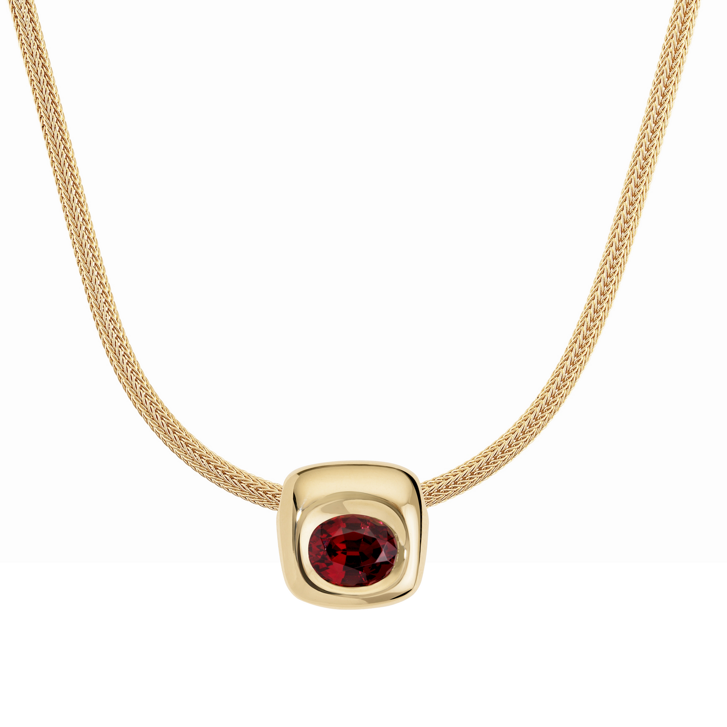 Beluga Slider Pendant Oval Cut Rhodolite Garnet