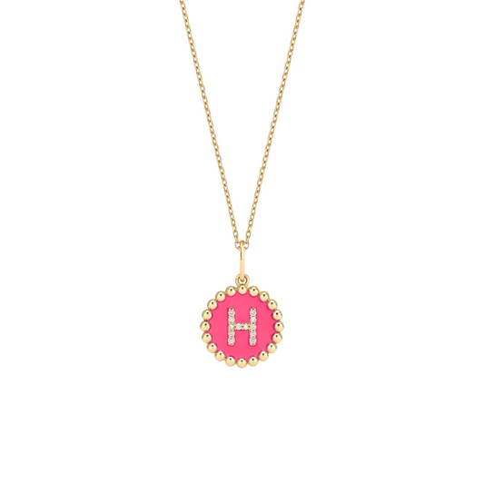 ZAHN-GY English Initials Enamel Necklace