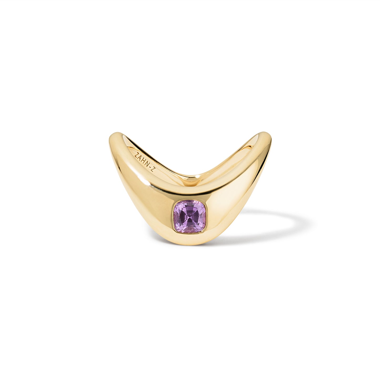 RTS - Petite Zaha Cushion Pink Sapphire - SZ 6.5 - 14KY