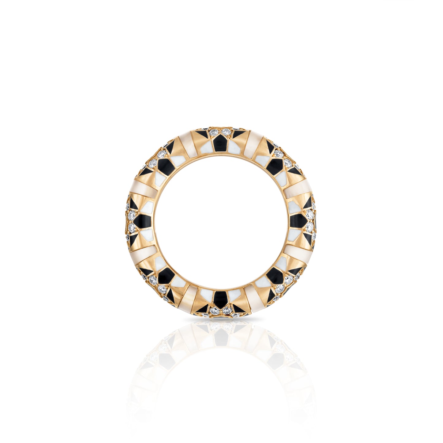 Sadaf Diamond Mosaic Rounded Band