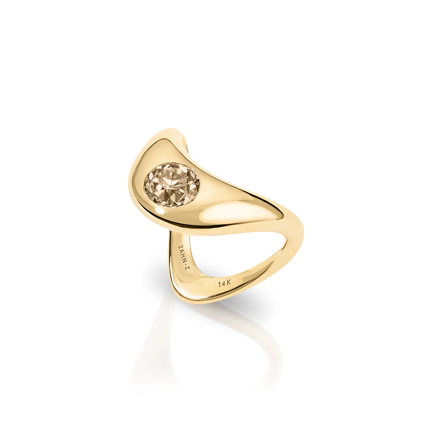 RTS-Medium Zaha 18ky 1.02ct  Champagne Brown Diamond-Sz6.5