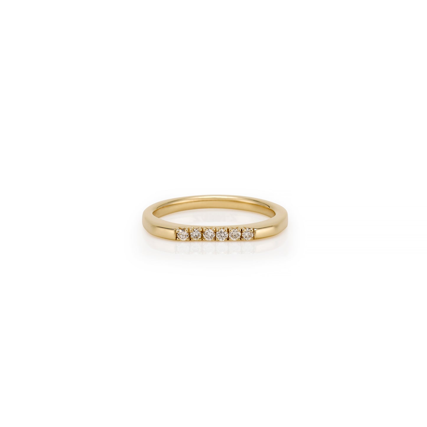 French Pavé Pinky Gold Diamond Ring - Cut Corners