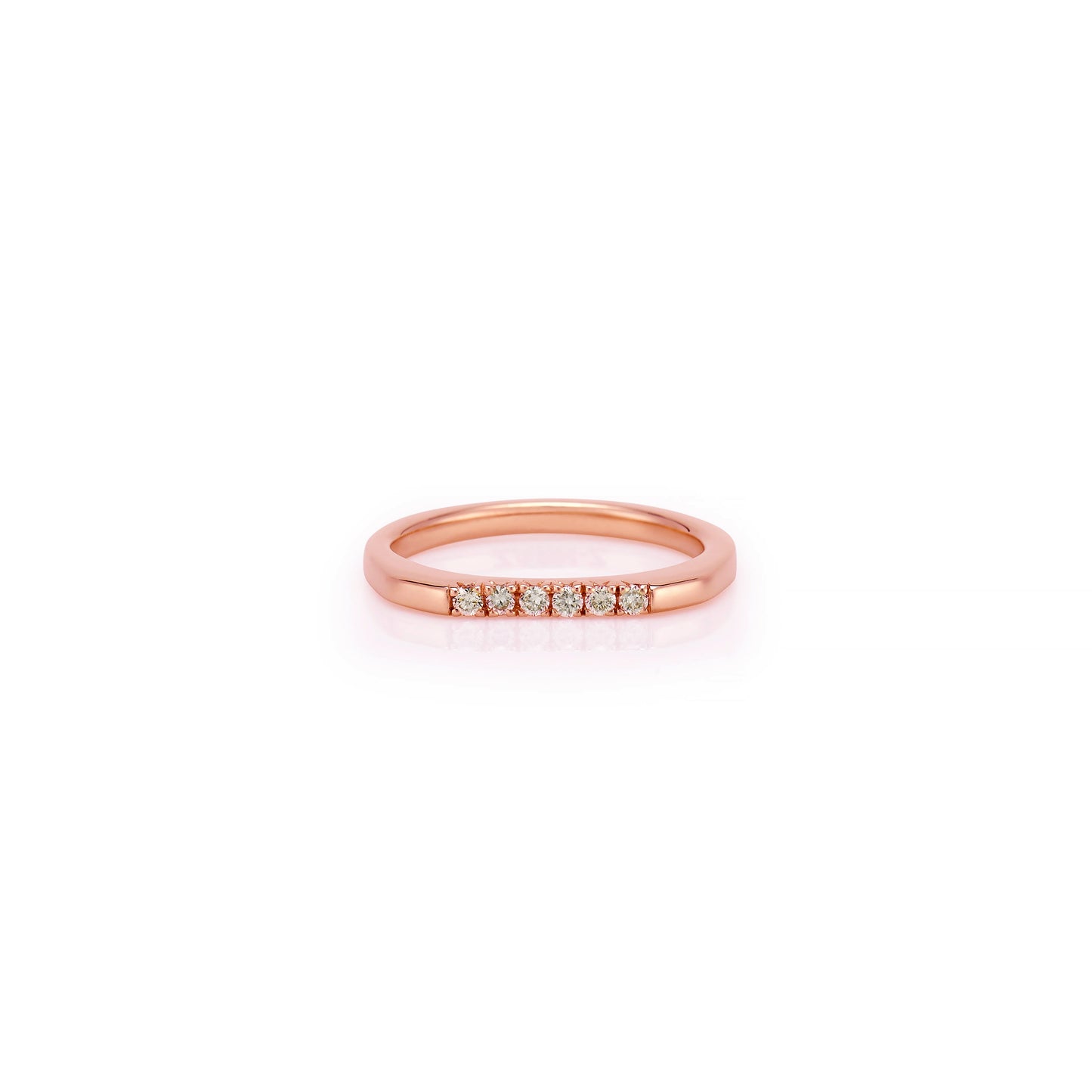 French Pavé Pinky Gold Diamond Ring - Cut Corners