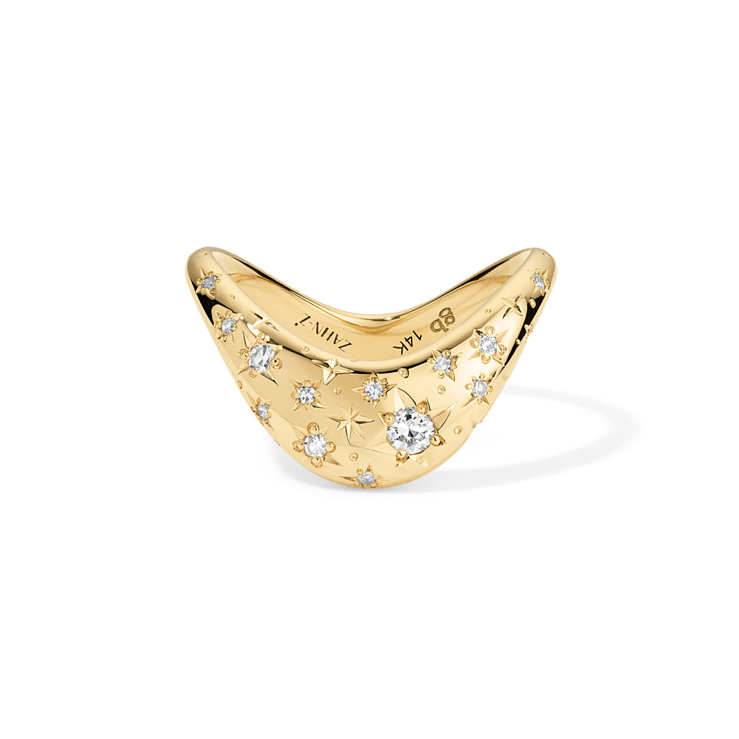 ZAHA Celeste Engraved Diamond Ring