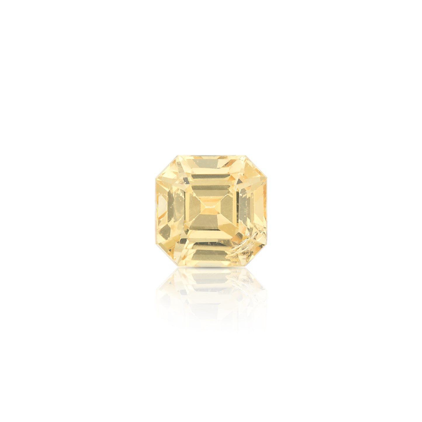 1.46 Carat Asscher Cut Light Yellow Sapphire