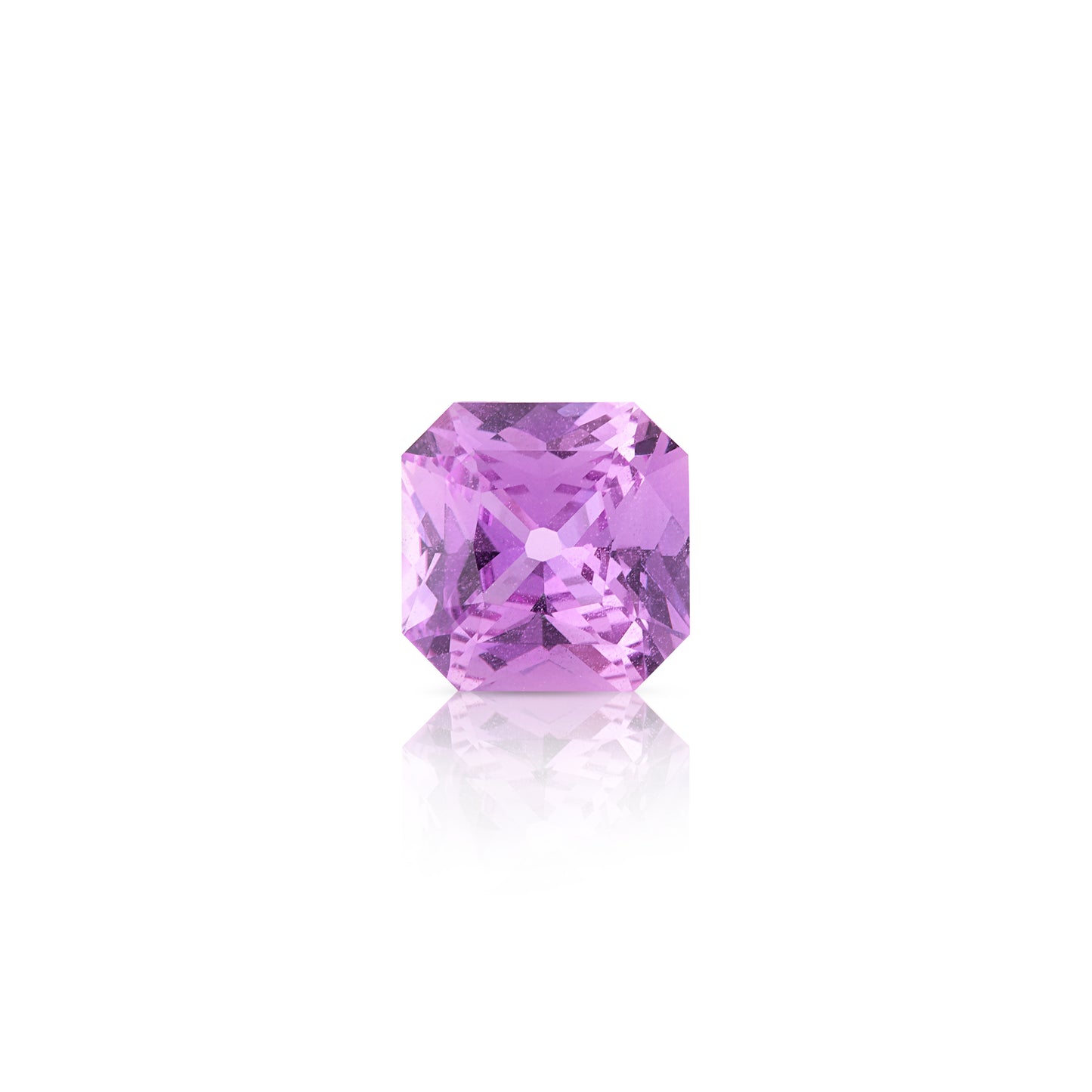1.03 Carat Square Radiant Cut Vivid Purple-Pink Sapphire