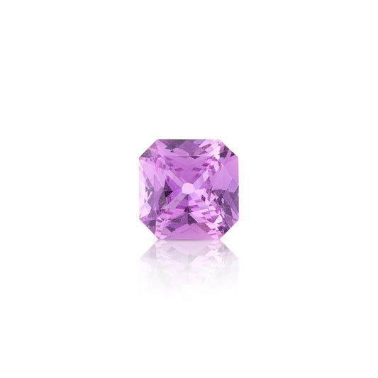 1.03 Carat Square Radiant Cut Vivid Purple-Pink Sapphire