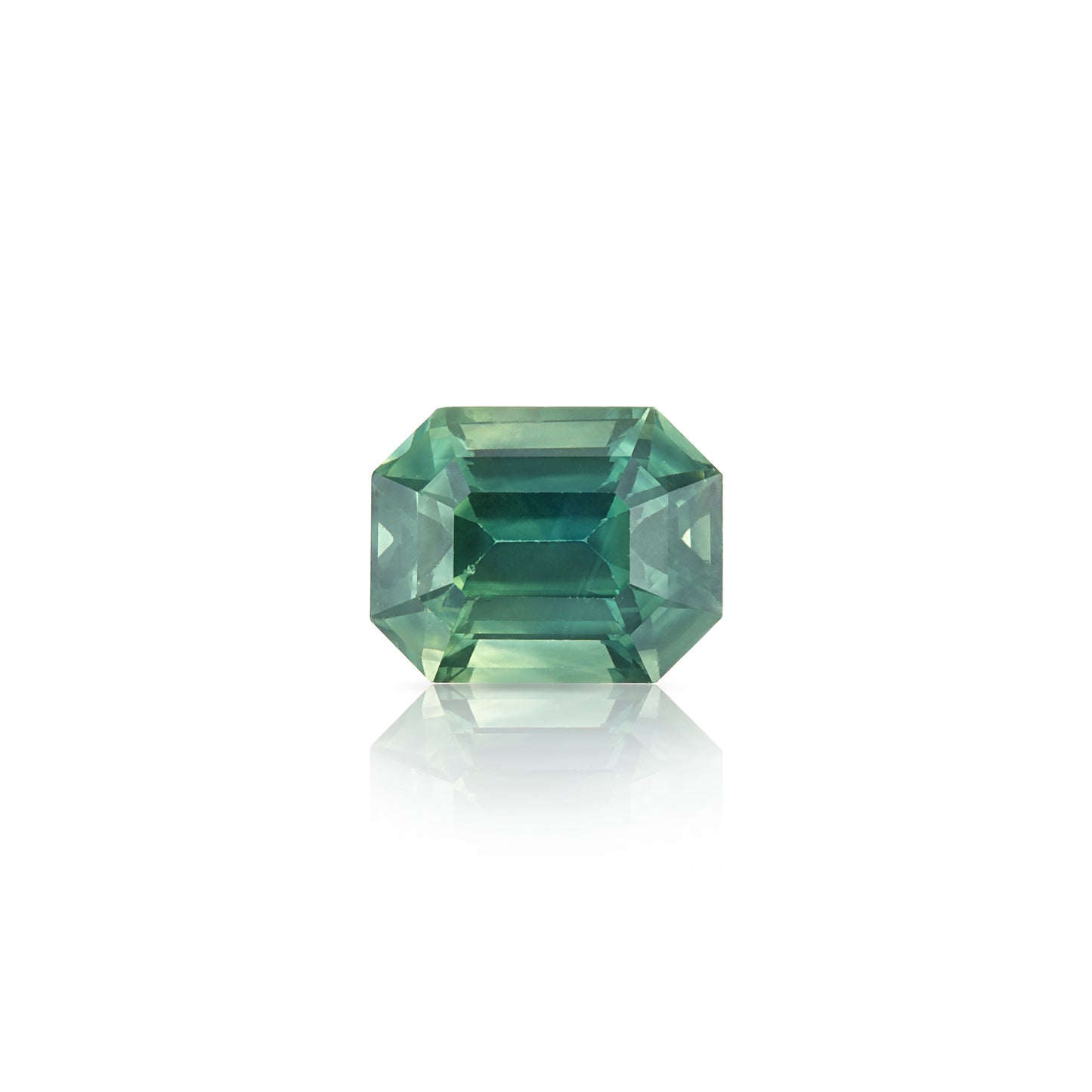 1.09 Carat Emerald Cut Green-Teal Sapphire
