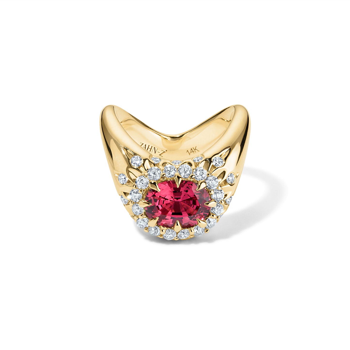 Big ZAHA Vintage Halo Burmese Reddish Pink Spinel