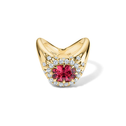 Big ZAHA Vintage Halo Burmese Reddish Pink Spinel