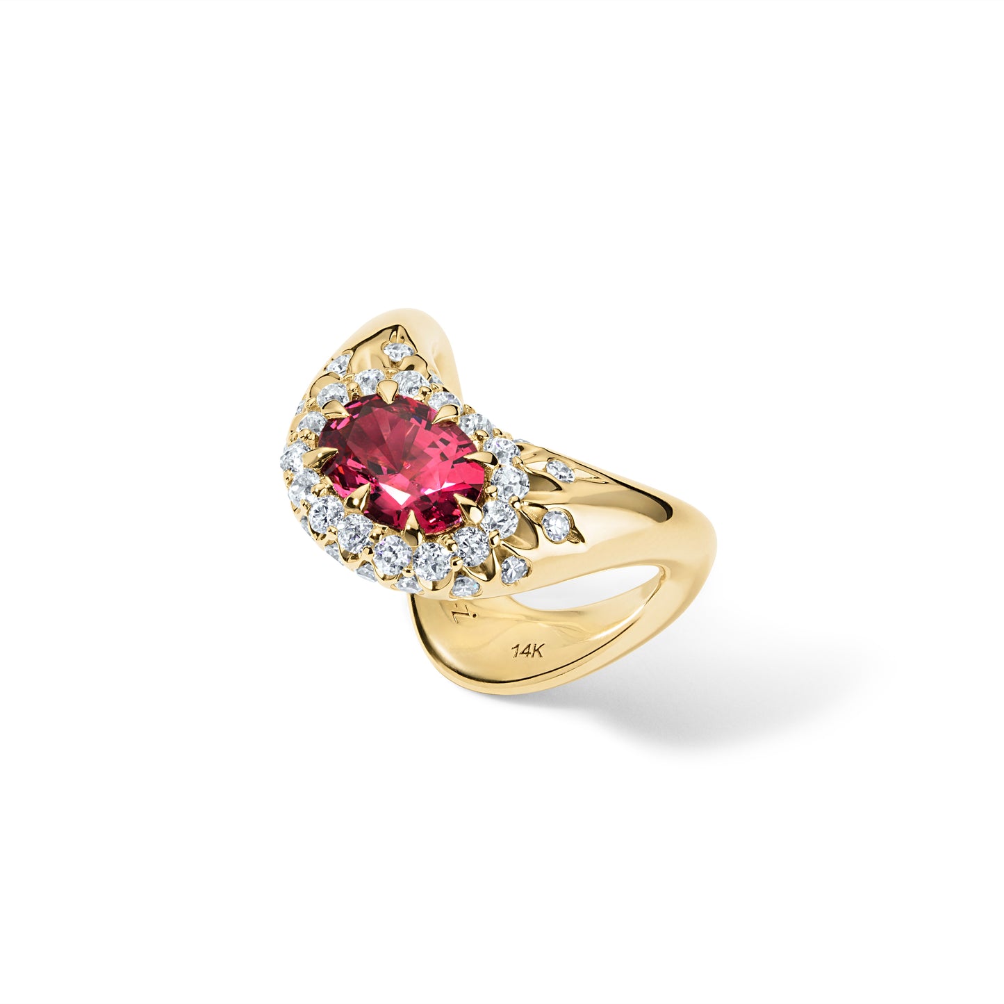Big ZAHA Vintage Halo Burmese Reddish Pink Spinel