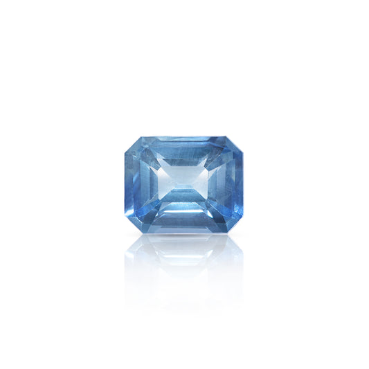 1.22 Carat Emerald Cut Blue Bi-Color Sapphire