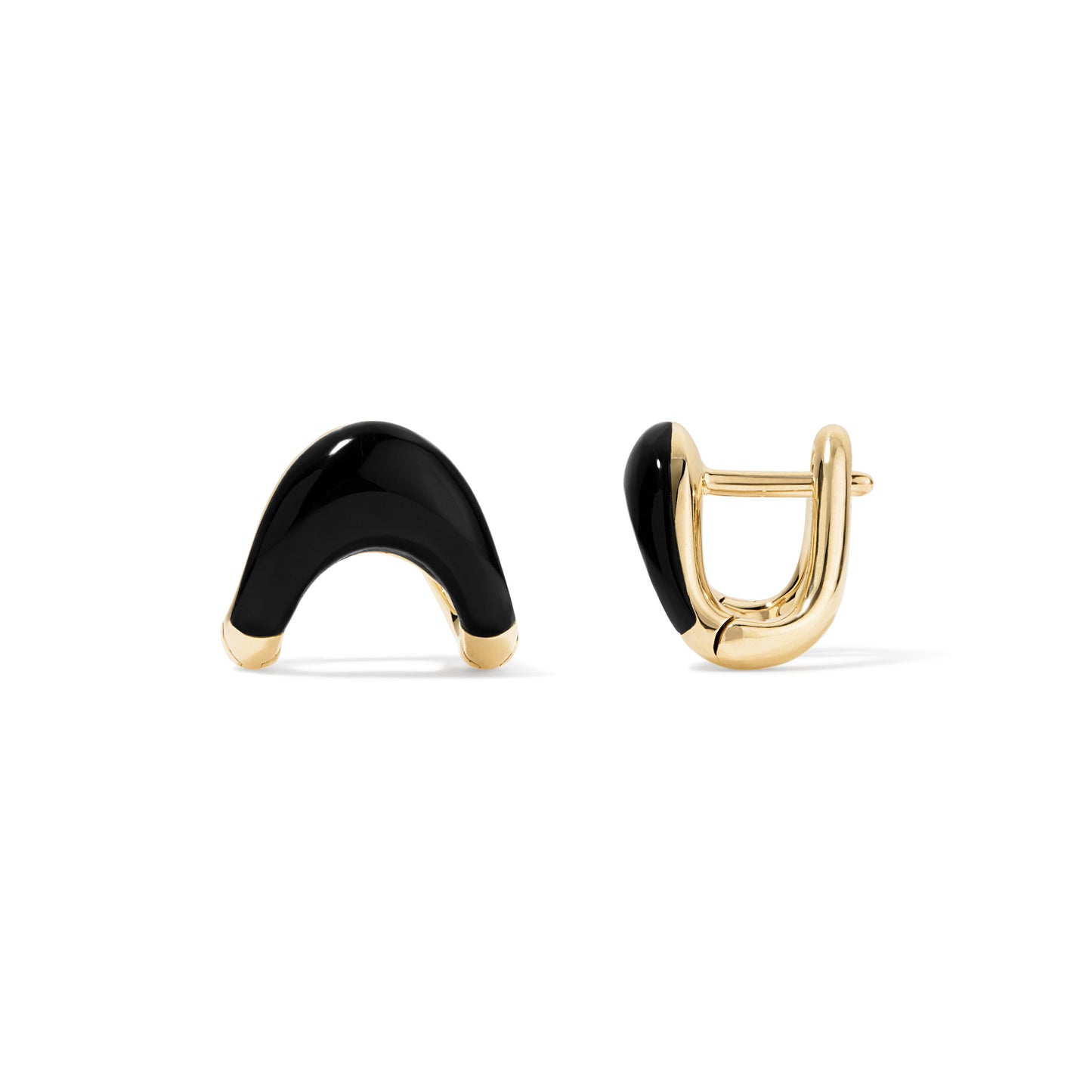 ZAHA Onyx & Gold Huggies
