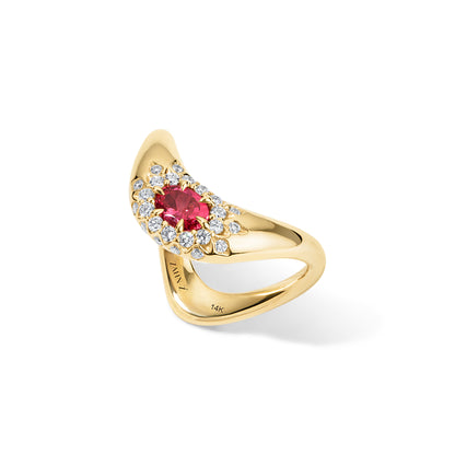 Petite Queen Z Vintage Halo Pink Spinel
