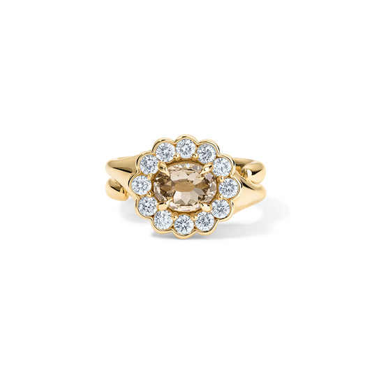 Beluga Vintage Halo Champagne Mughal Cut Diamond