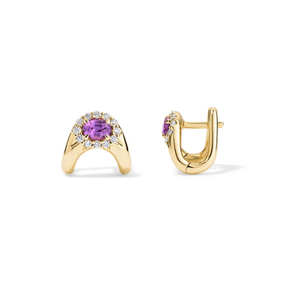 ZAHA Vintage Halo Sapphire Earrings