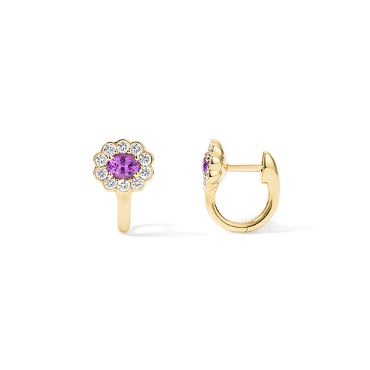 Beluga Vintage Halo Sapphire Earrings