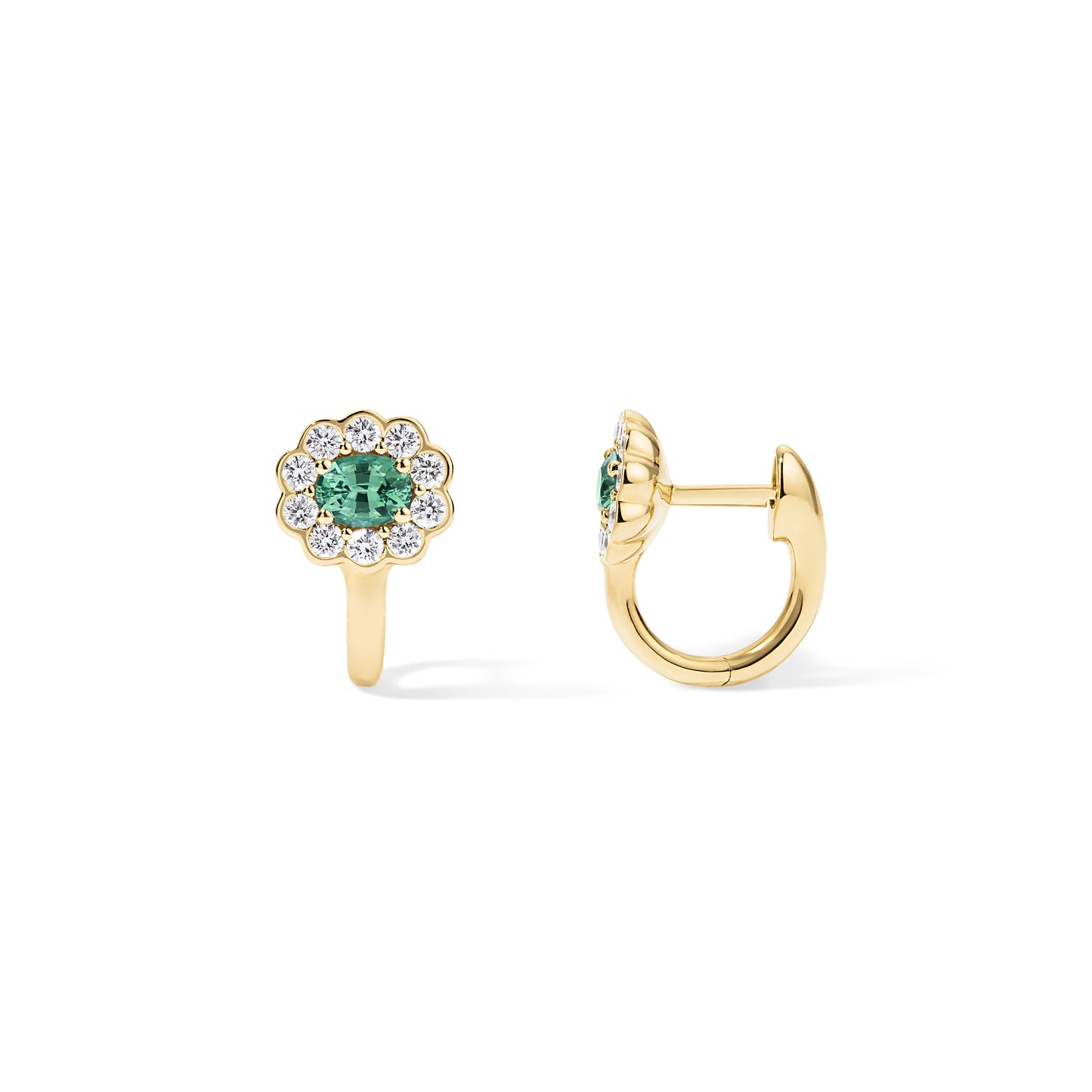 Beluga Vintage Halo Sapphire Earrings