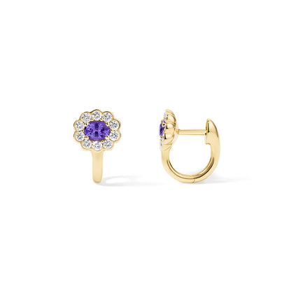 Beluga Vintage Halo Sapphire Earrings