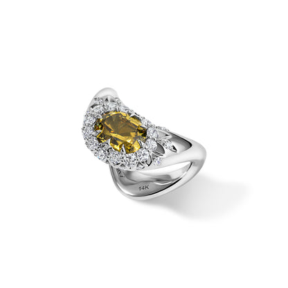 Big ZAHA Vintage Halo Oval Mali Garnet