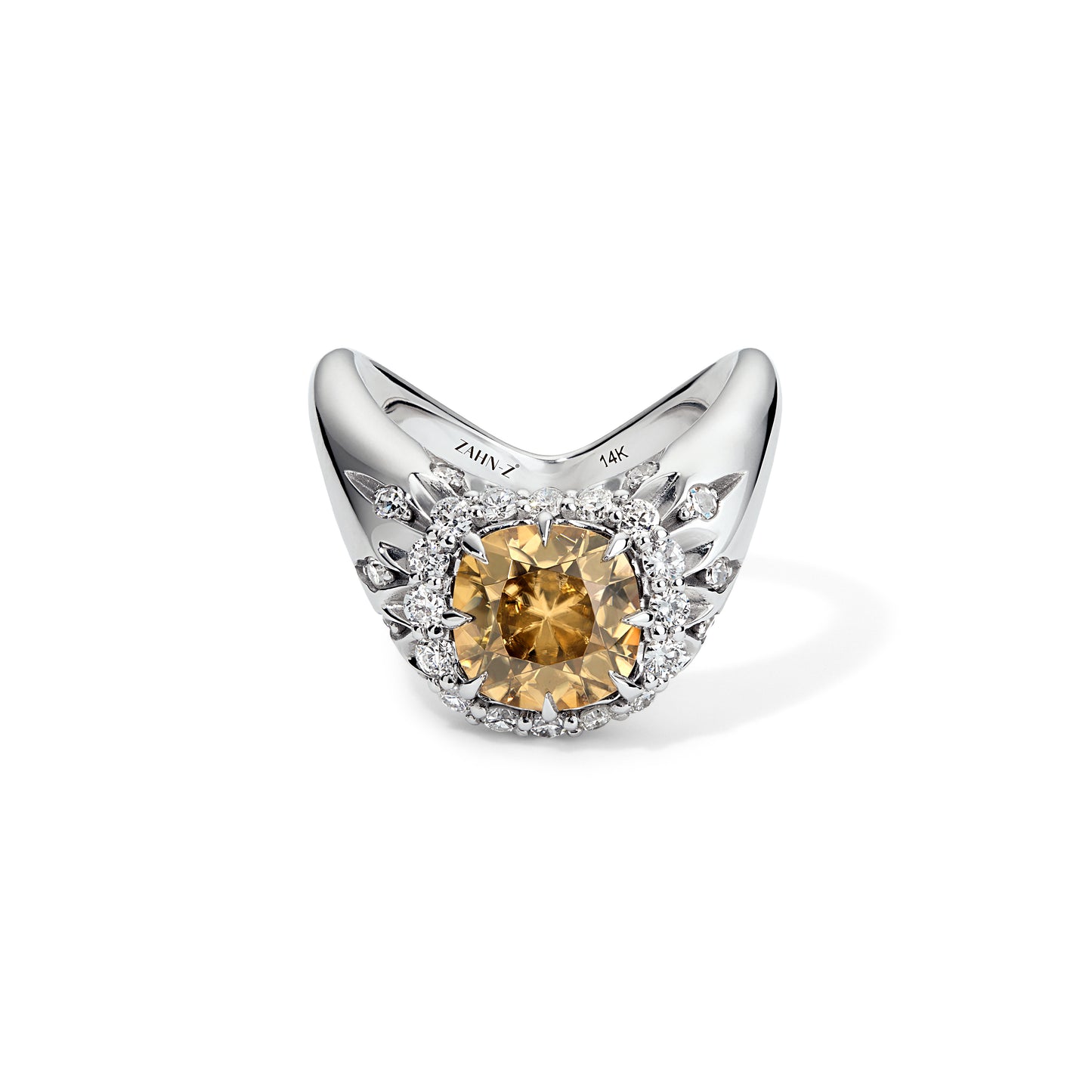 Big ZAHA Vintage Halo Cushion Burmese Zircon