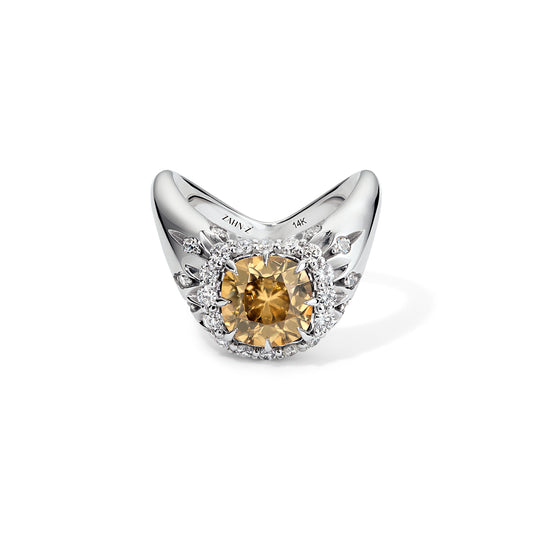 Big ZAHA Vintage Halo Cushion Burmese Zircon