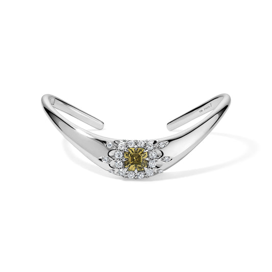 ZAHA Halo Asscher Cut Garnet Bangle