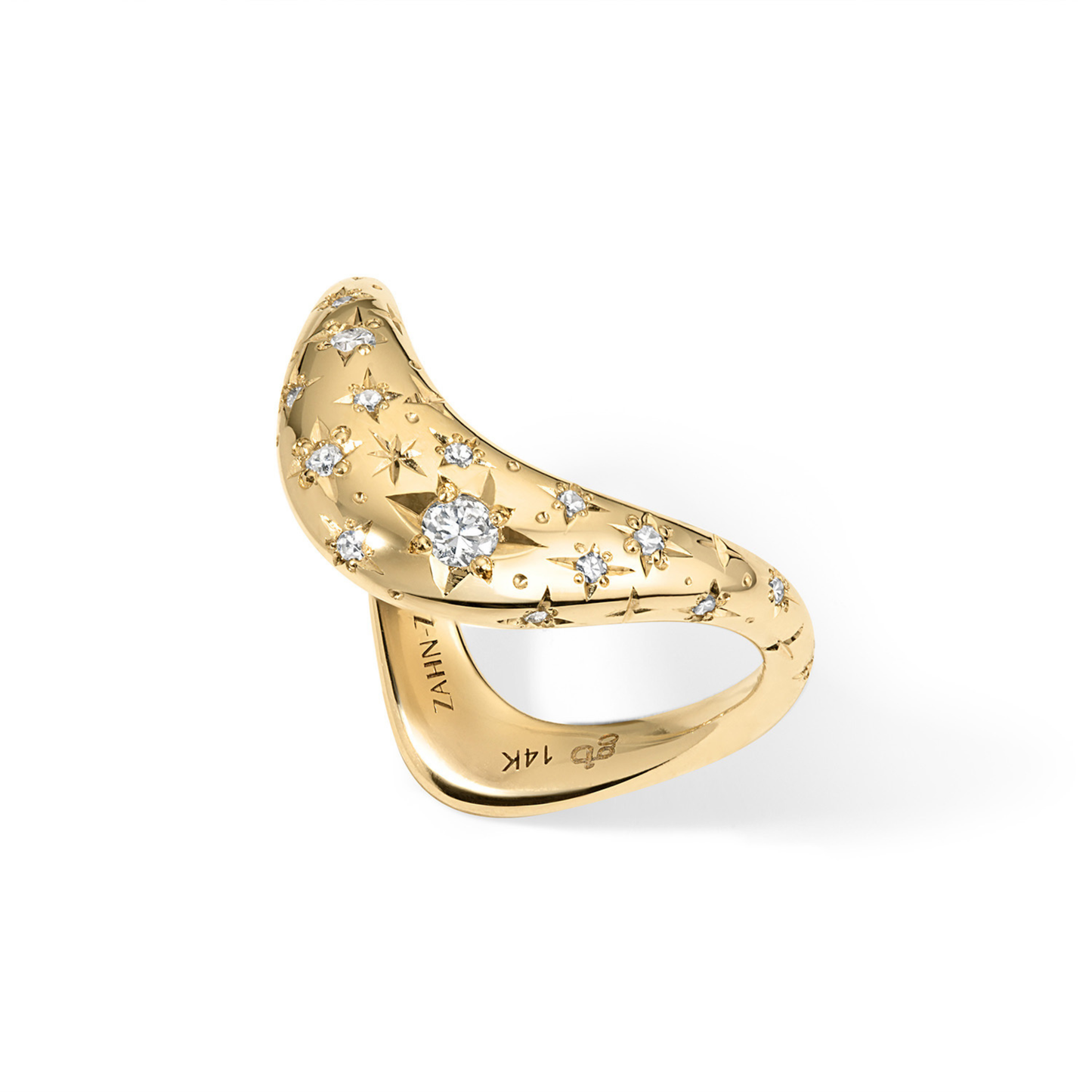 ZAHA Celeste Engraved Diamond Ring