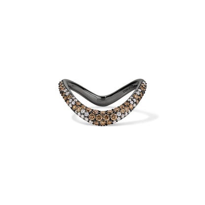 ZAHA's Mix Pavé Champagne Shadow Band Blackened Platinum