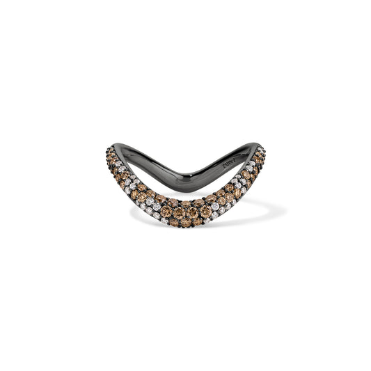 ZAHA's Mix Pavé Champagne Shadow Band Blackened Platinum