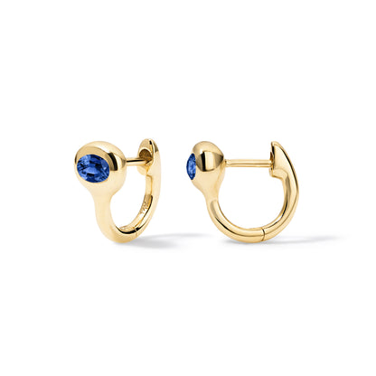 Beluga Oval Sapphire Mini Hoops
