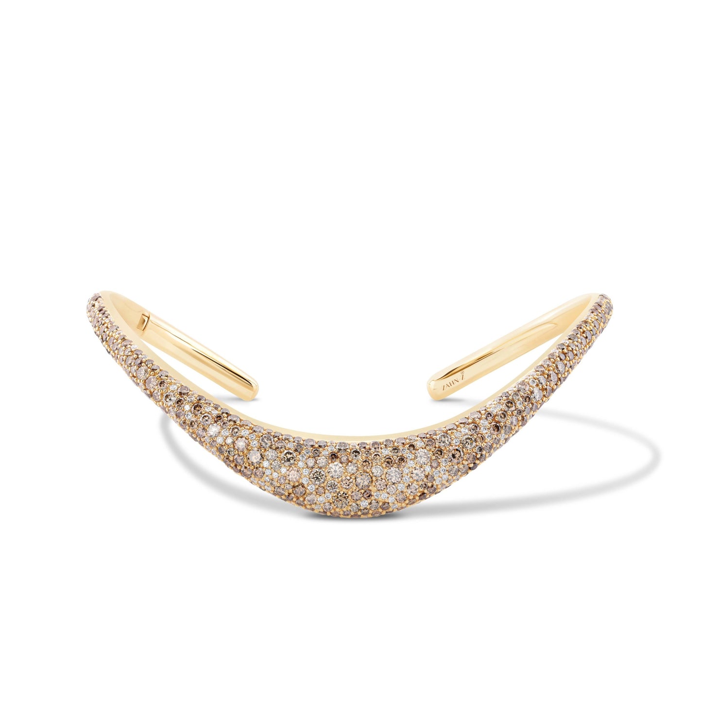 Petite ZAHA Snap Cuff Pavé Mix Champagne Diamonds