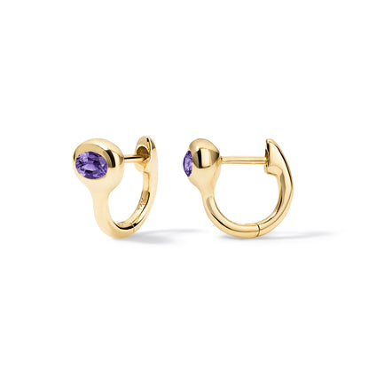 Beluga Oval Sapphire Mini Hoops
