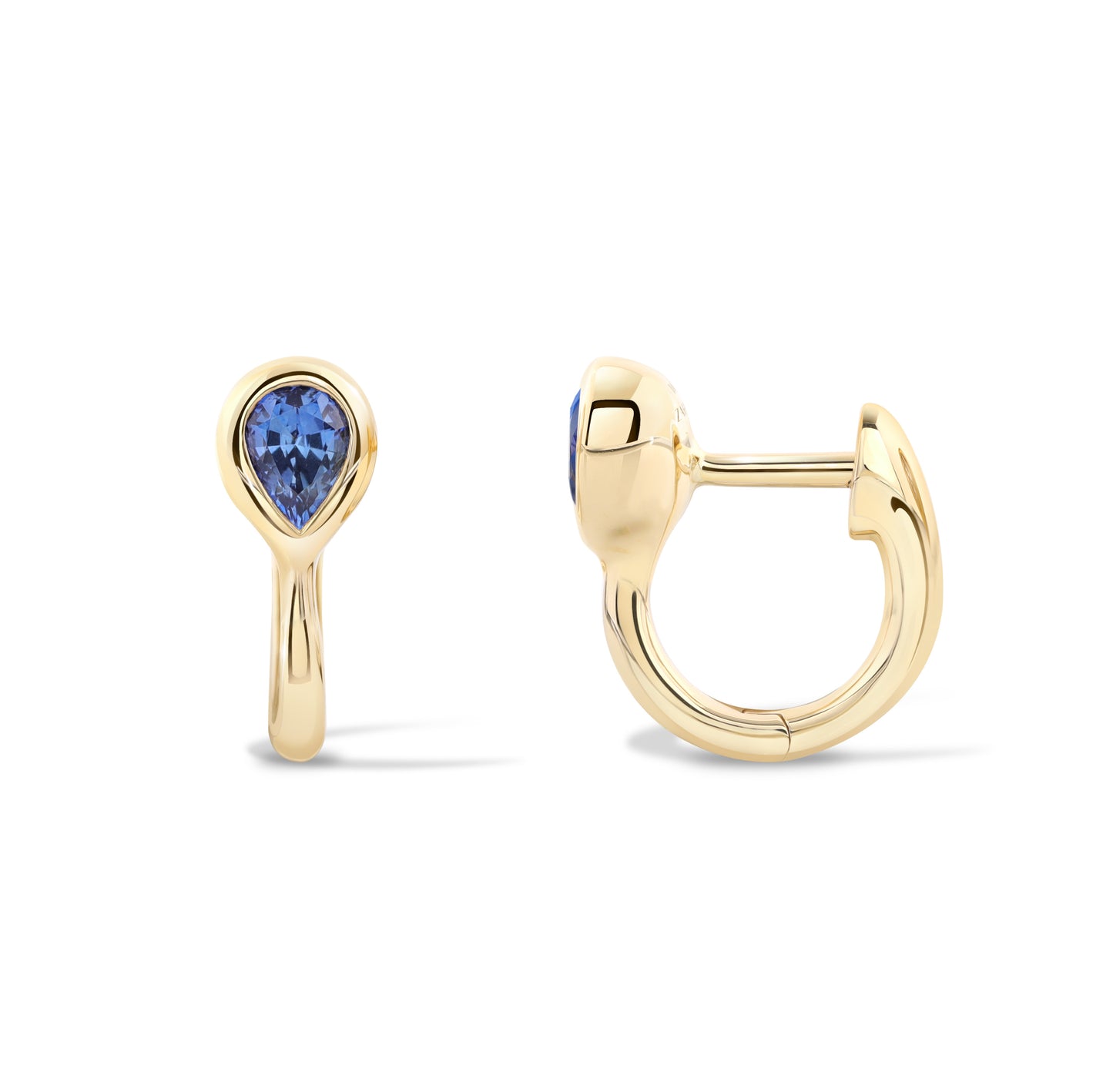 Beluga Pear Sapphire Mini Huggies