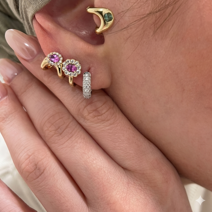 ZAHA Vintage Halo Sapphire Earrings