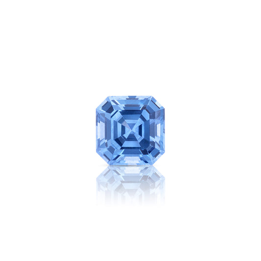 0.40 Carat Asscher Cut Bright Blue Sapphire