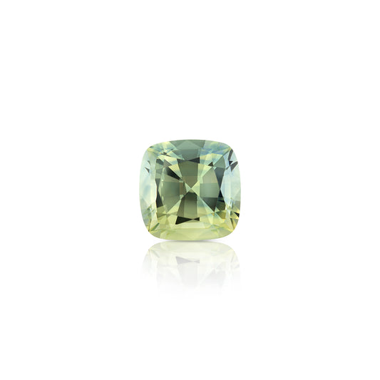 1.17 Carat Cushion Cut Green-Yellow Sapphire