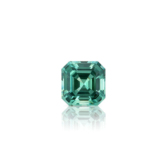0.40 Carat Asscher Cut Teal Green Sapphire