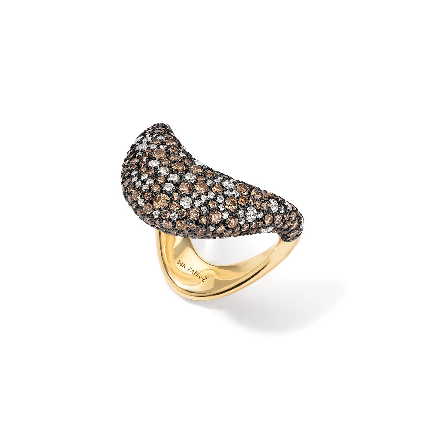 Big ZAHA Pavé Champagne & Black Rhodium