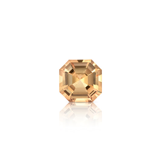 0.47 Carat Asscher Cut Light Orange Sapphire