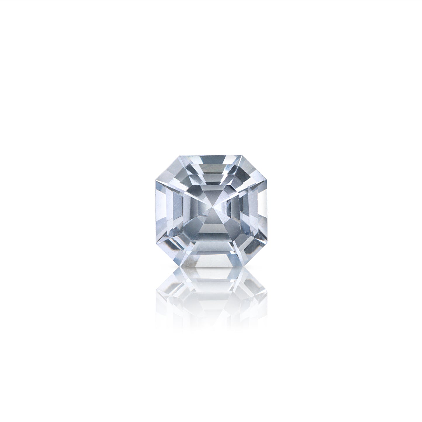 0.51 Carat Asscher Cut Light Silver-Grey Sapphire