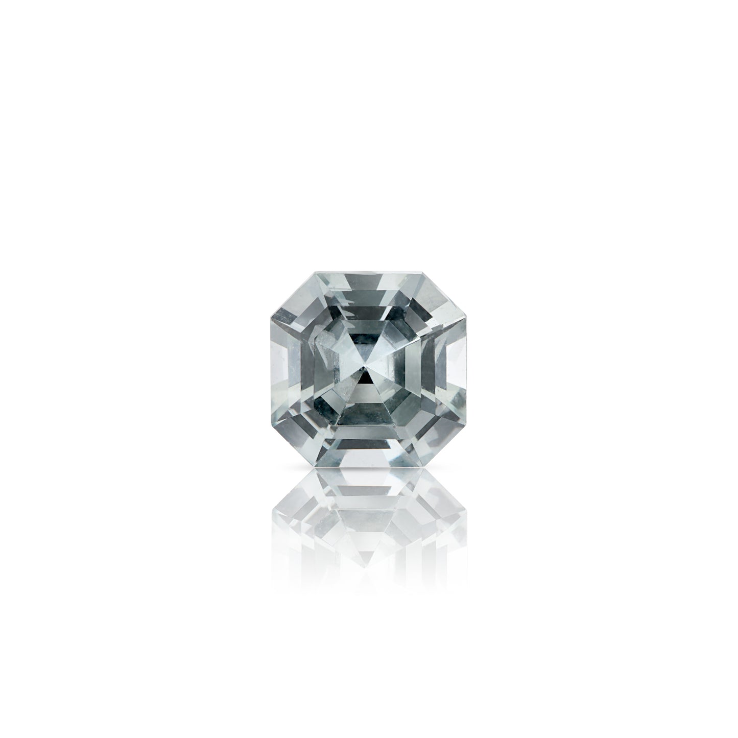 0.64 Carat Asscher Cut Pale Green-Grey Sapphire