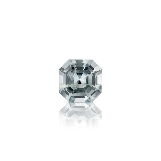 0.64 Carat Asscher Cut Pale Green-Grey Sapphire
